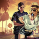 A police officer arrests a woman in a white shirt and tan hat.